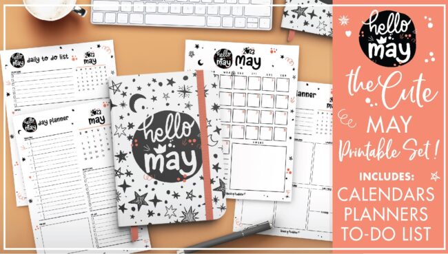 Cute May Calendar and Planners