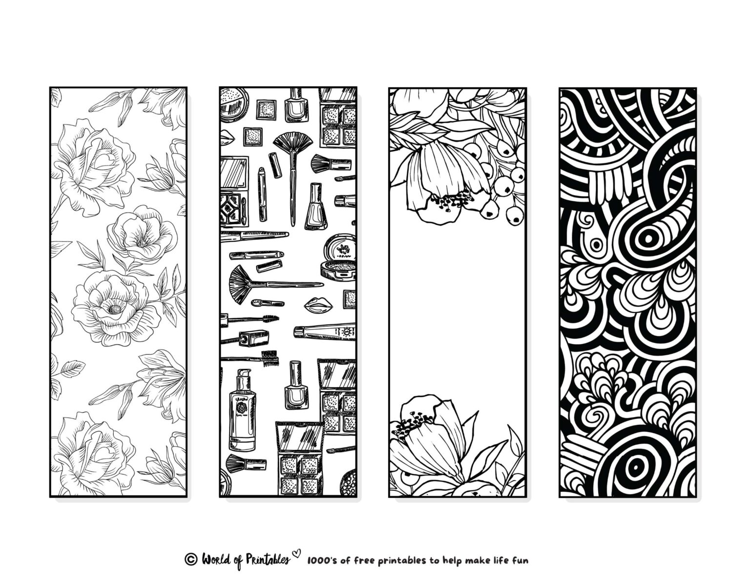 Printable Bookmarks To Color | 120 For Adults &amp; Kids - World of Printables