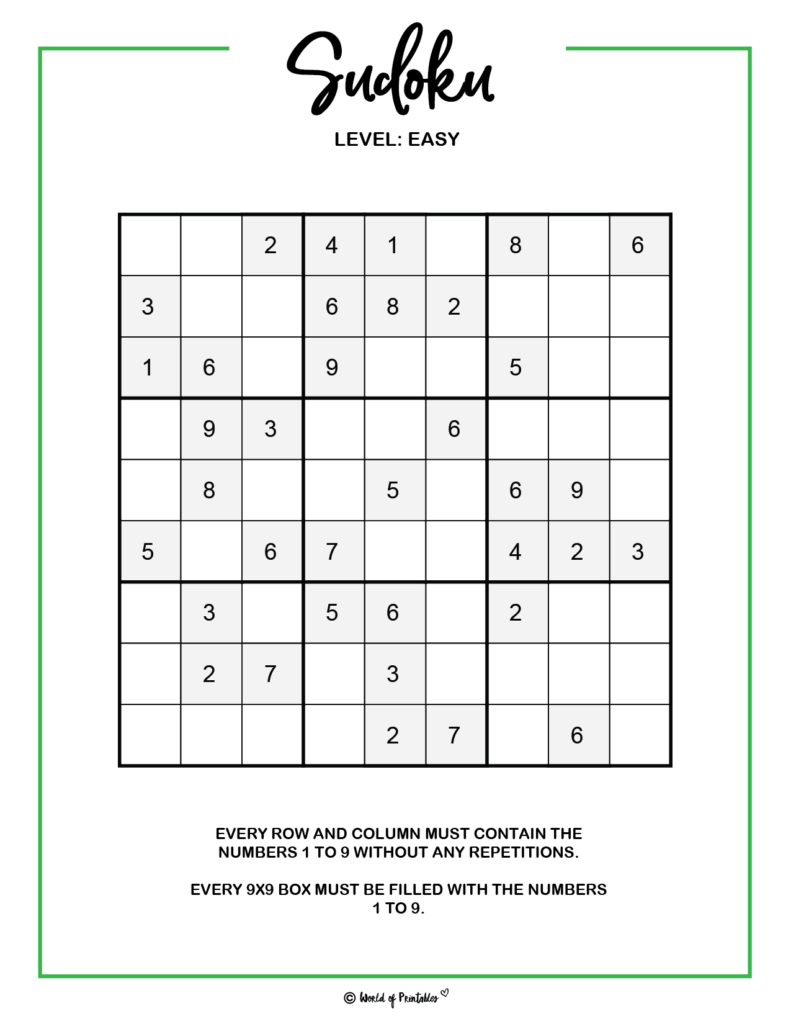 Printable Sudoku - 100+ Puzzles From Easy To Hard - World of Printables