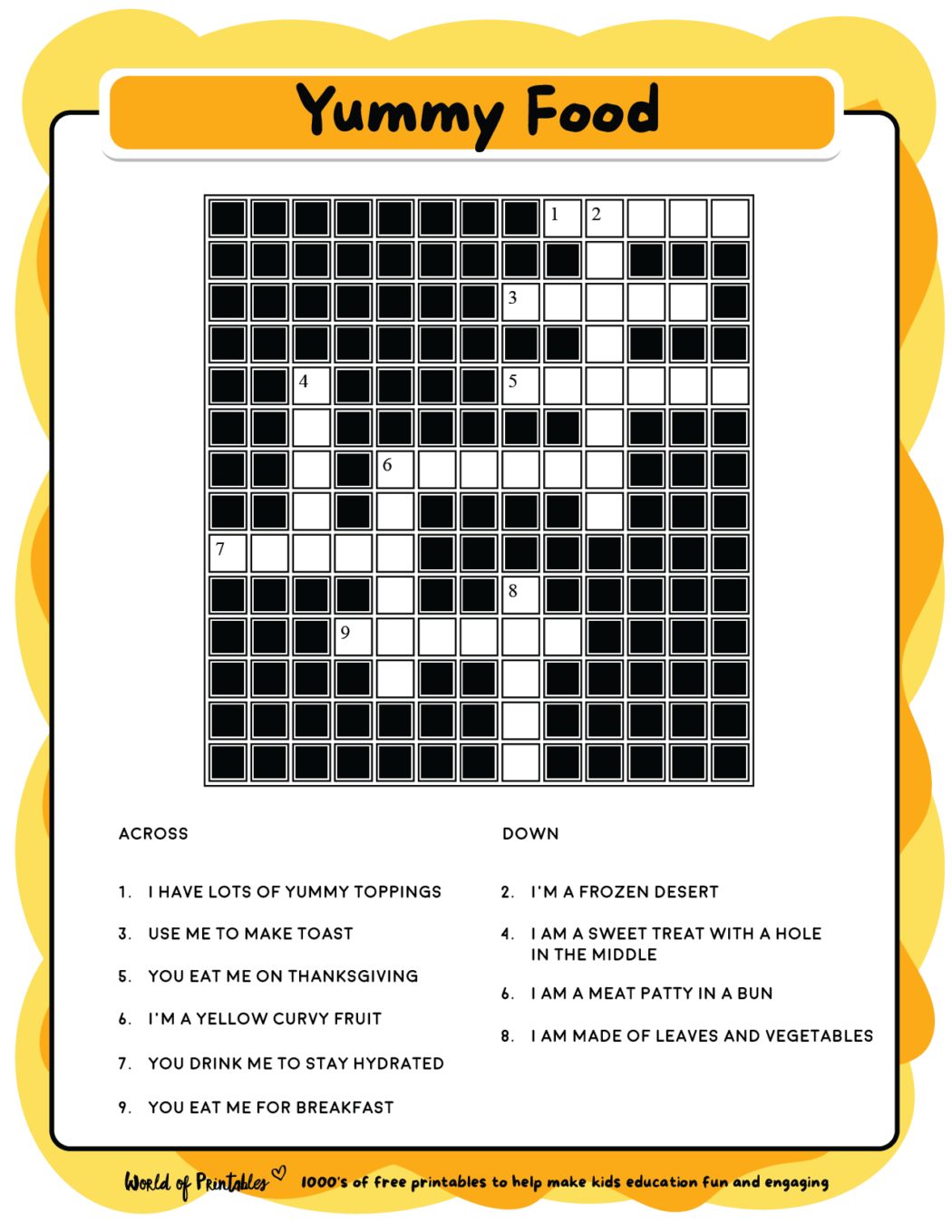 Printable Kids Crossword Puzzles - World of Printables