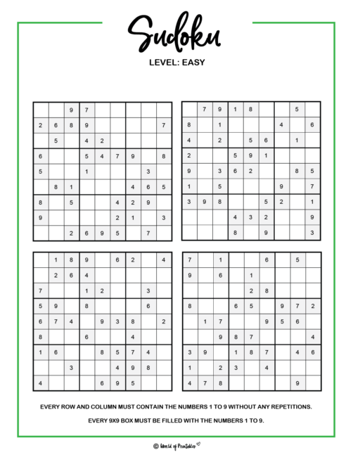 Hard Beginner Sudoku