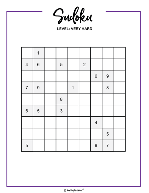 Free Printable Hard Sudoku with the Answer #13553