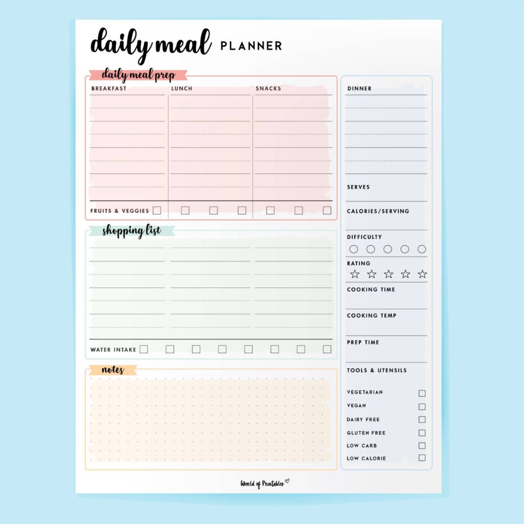 Family Daily Meal Planner