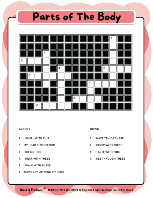 Free Printable Crossword Puzzles for Kids
