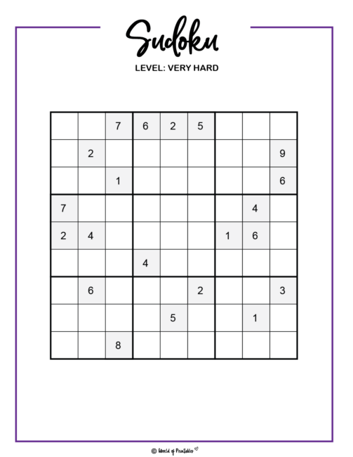 Free Printable Sudoku Puzzles Very Hard