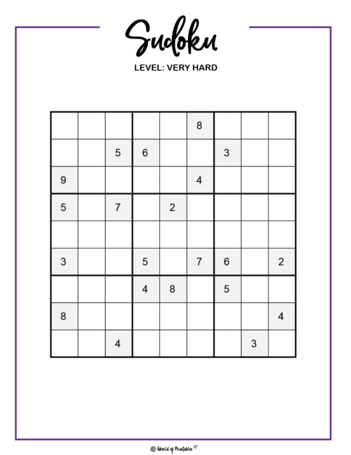 Feel free to print this Sudoku  Sudoku, Sudoku puzzles, Sudoku