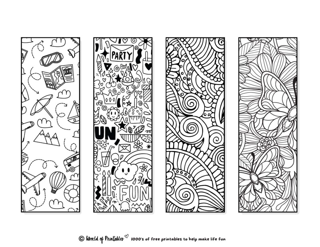 Printable Bookmarks To Color | 120 For Adults &amp; Kids - World of Printables