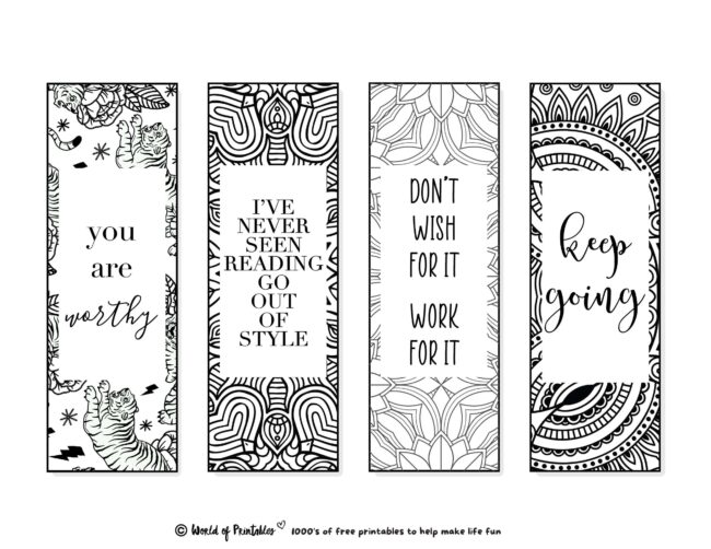 Inspirational Bookmarks to Color