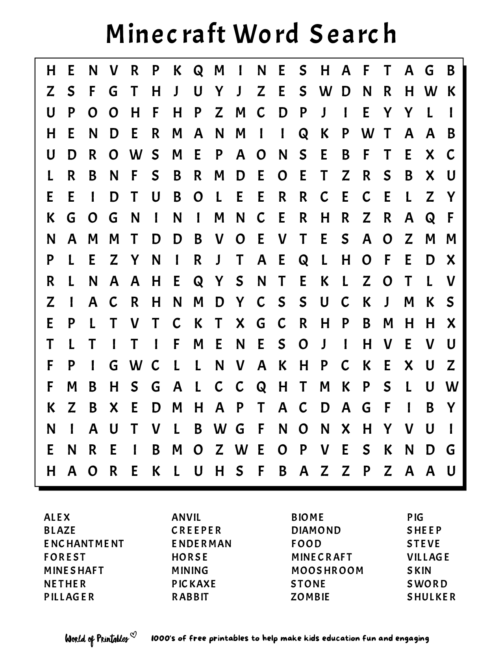 Printable Word Search | World of Printables