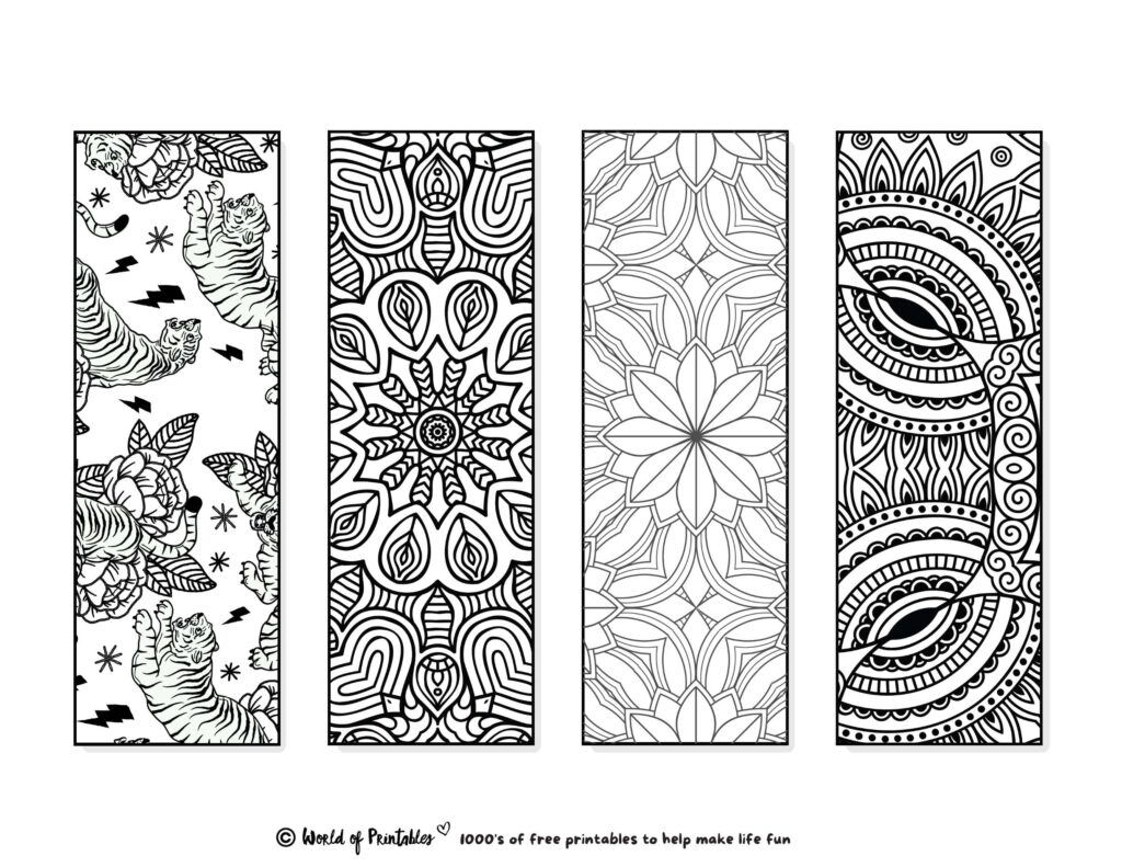 Printable Bookmarks To Color | 120 For Adults &amp; Kids - World of Printables