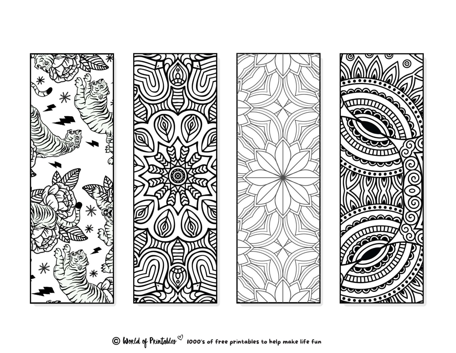 Printable Bookmarks To Color | 120 For Adults & Kids - World of Printables