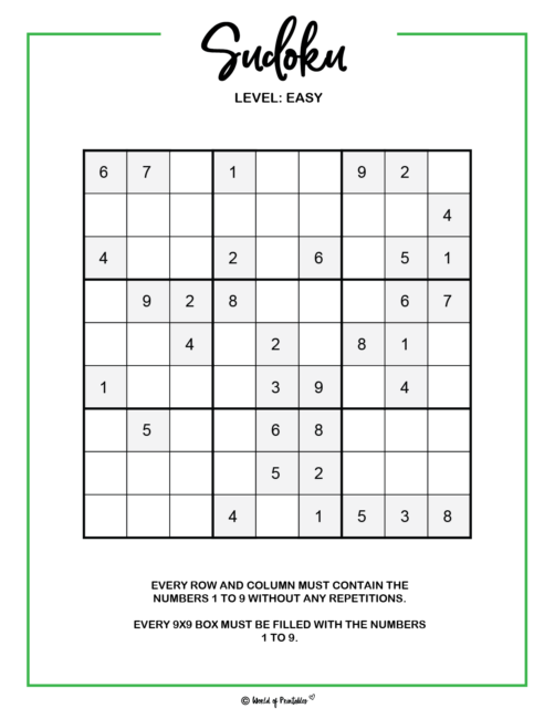 Play Sudoku Online Easy