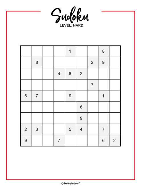 Play Sudoku Online Hard