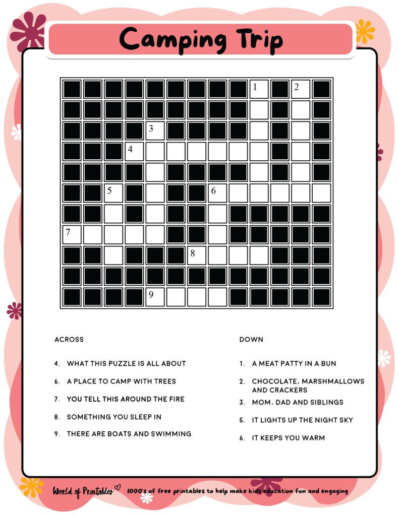 Printable Kids Crossword Puzzles - World of Printables