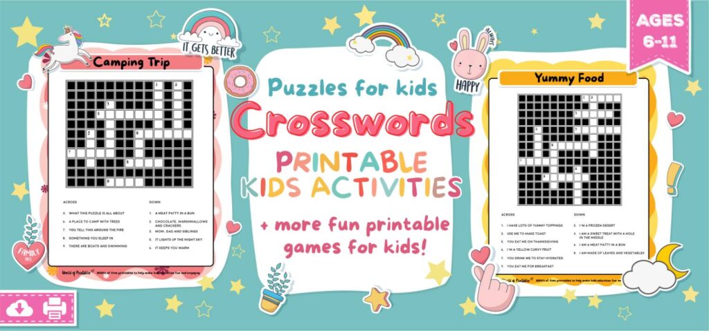 Printable Kids Crossword Puzzles
