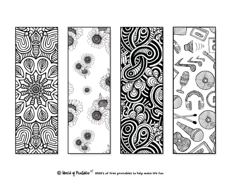Printable Bookmarks To Color 120 For Adults Kids World of Printables