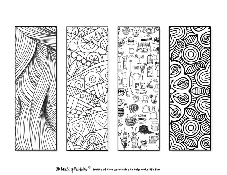 Printable Bookmarks To Color 120 For Adults Kids World of Printables