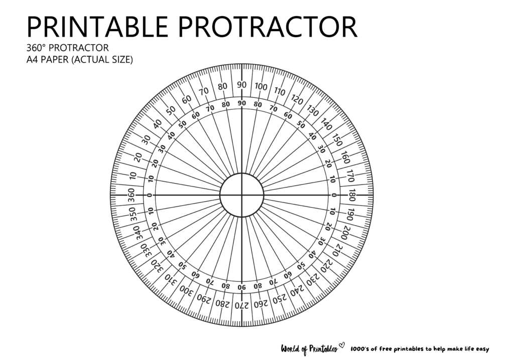 Printable Protractor World Of Printables