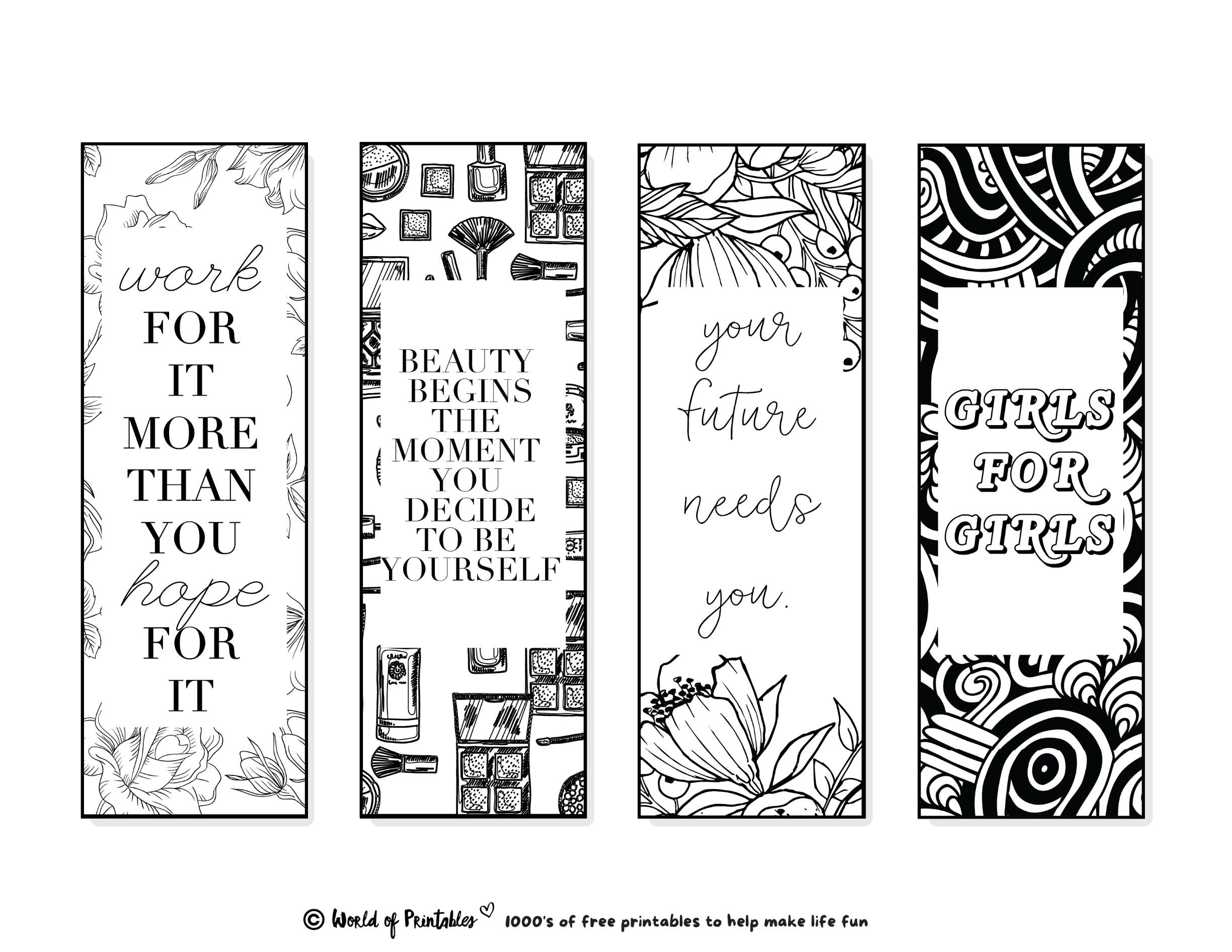 Printable Bookmarks To Color 120 For Adults Kids World Of Printables