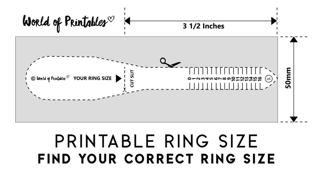 Ring Sizer Chart Printable Pdf Free