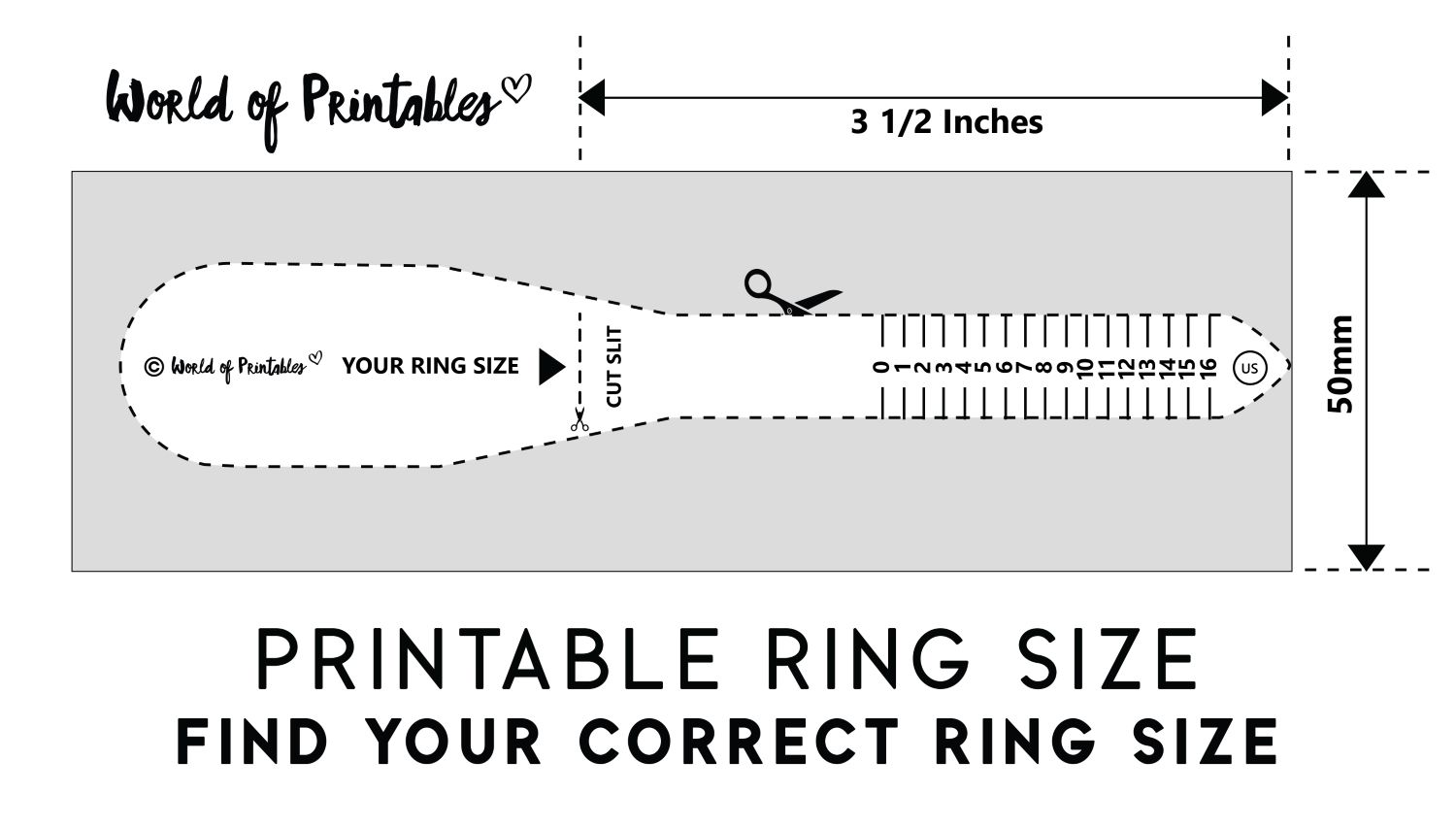 Printable Ring Size Chart - Find Your Ring Size Easy - World of Printables