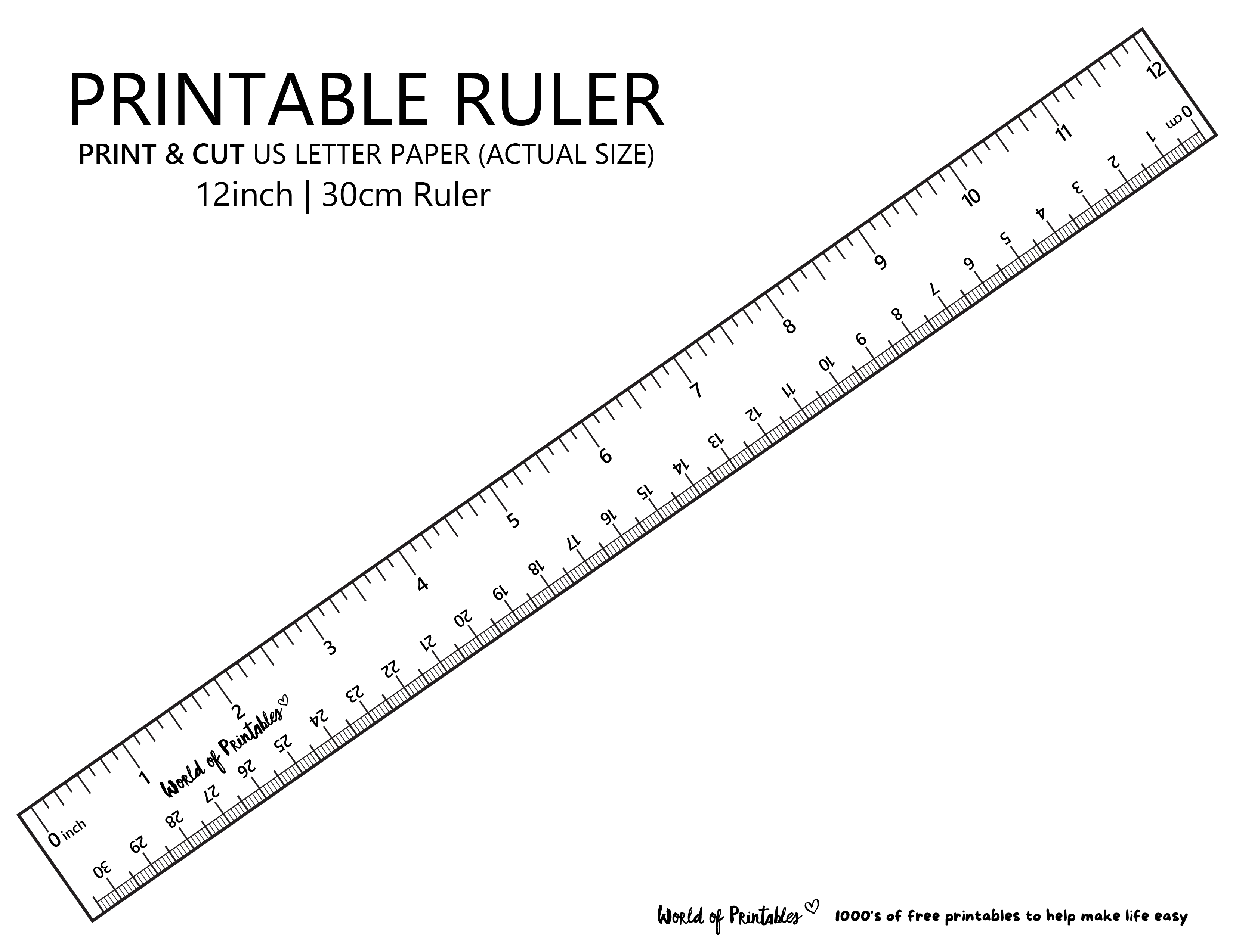 printable ruler in cm