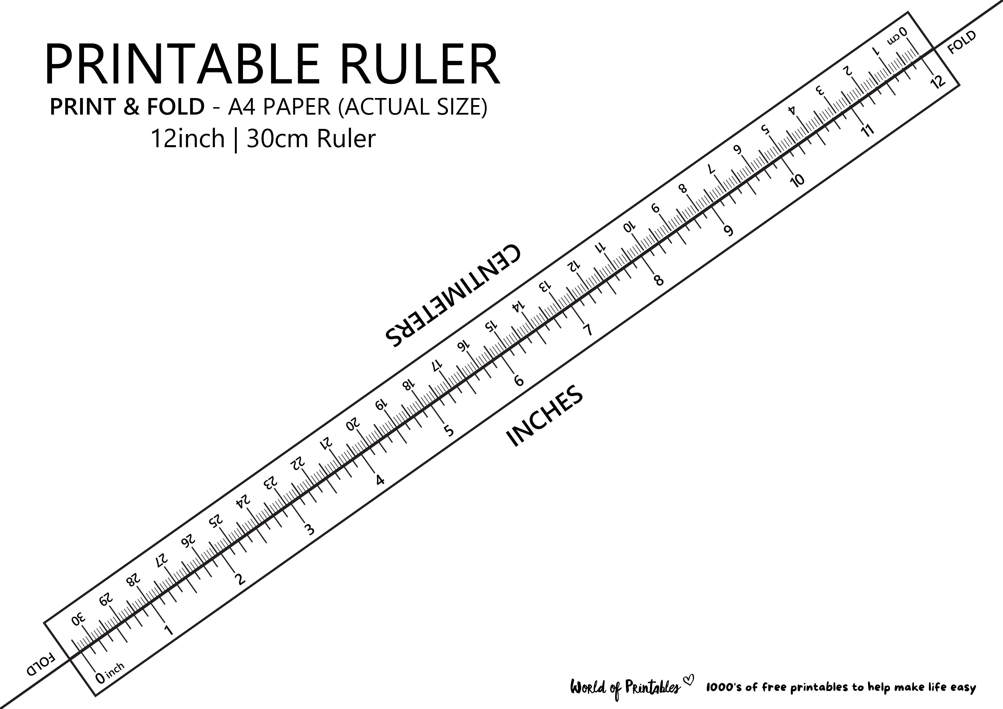 actual size ruler picture free printable