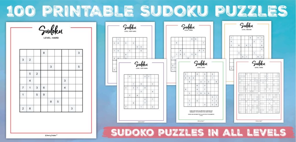 Daily Sudoku Puzzles to print or play online at