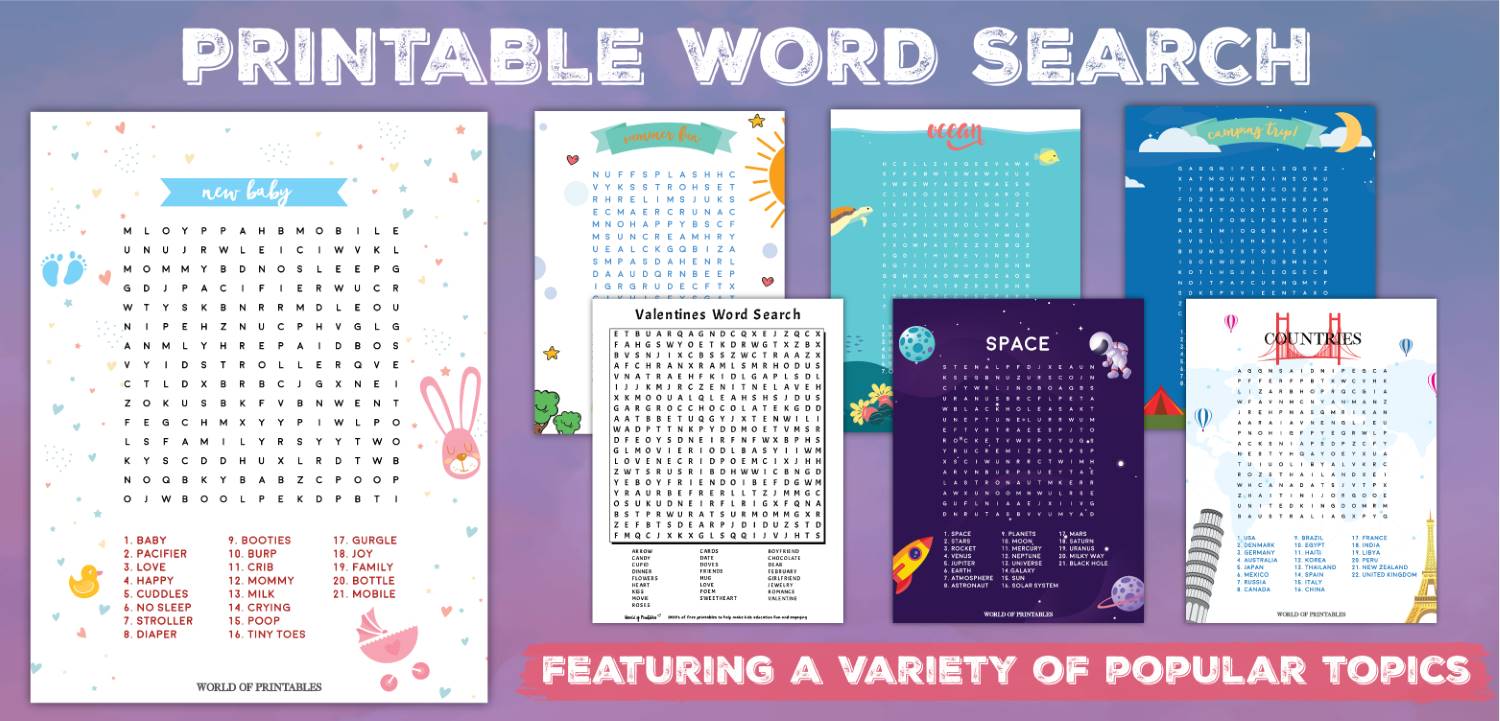 printable word search world of printables