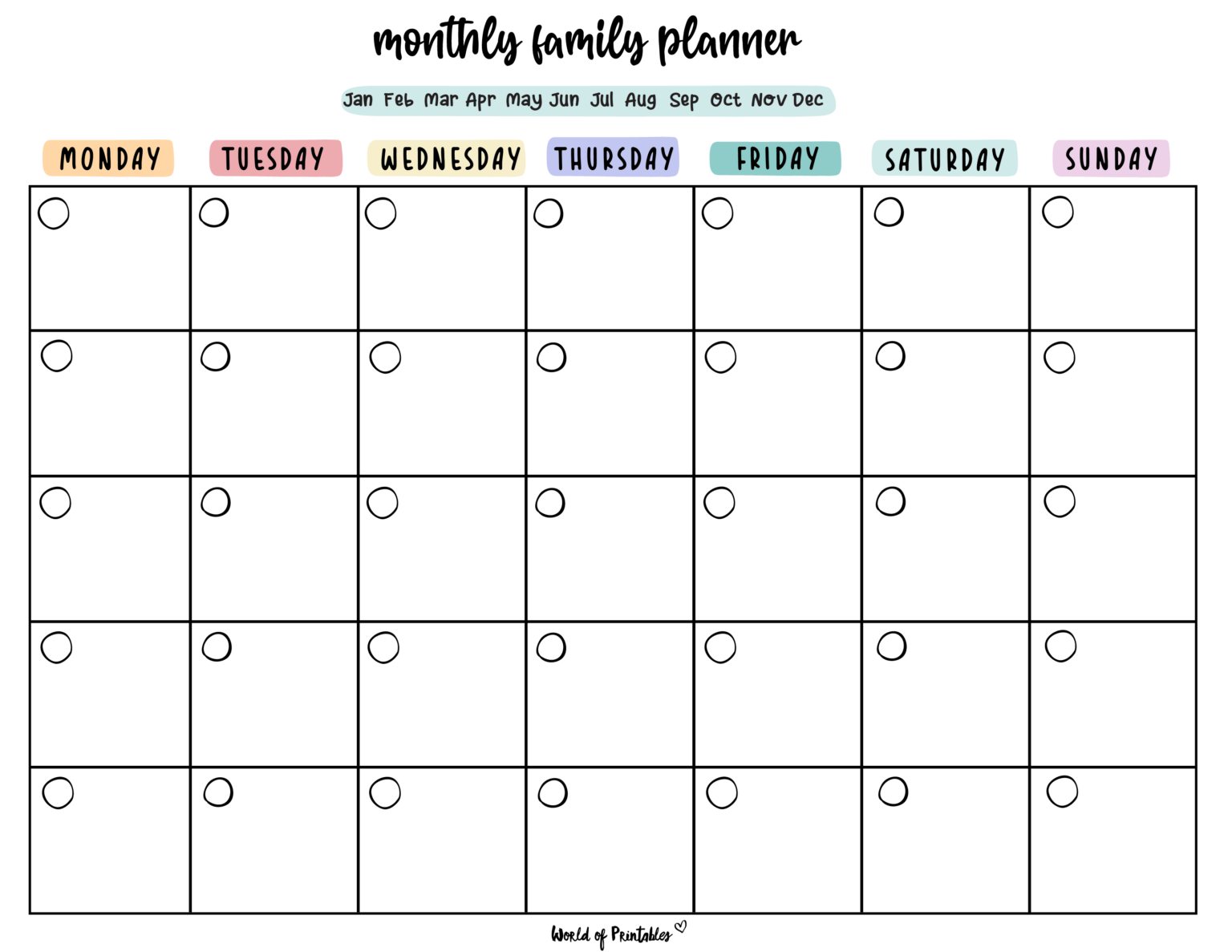 Family Planner - World Of Printables