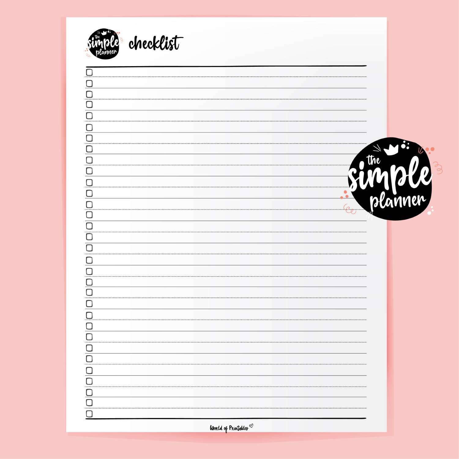 Simple Planner Checklist