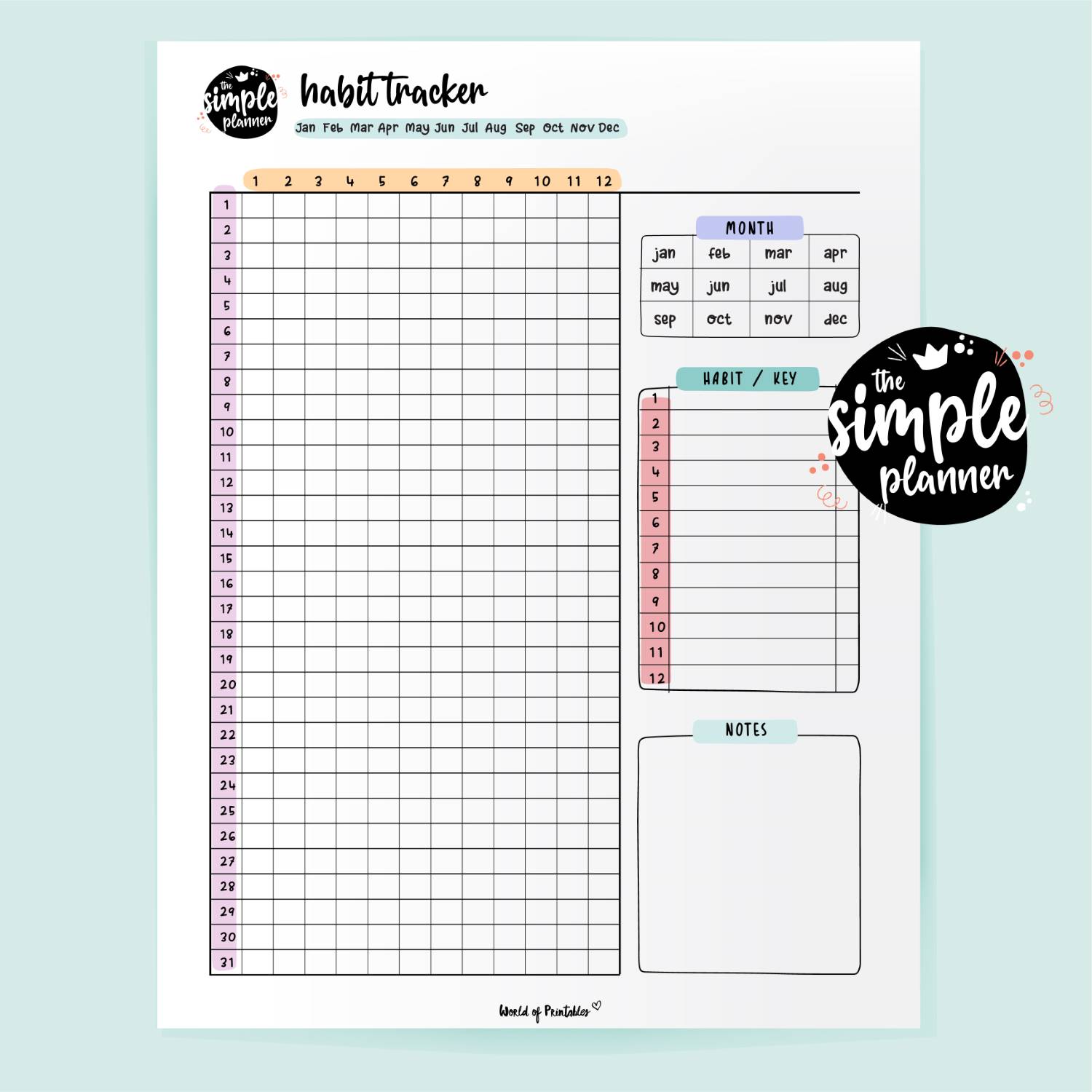 Simple Planner Habit Tracker