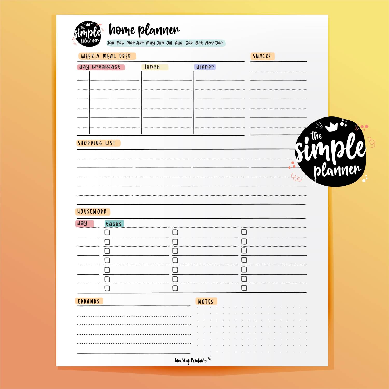 Simple Planner Home Planner