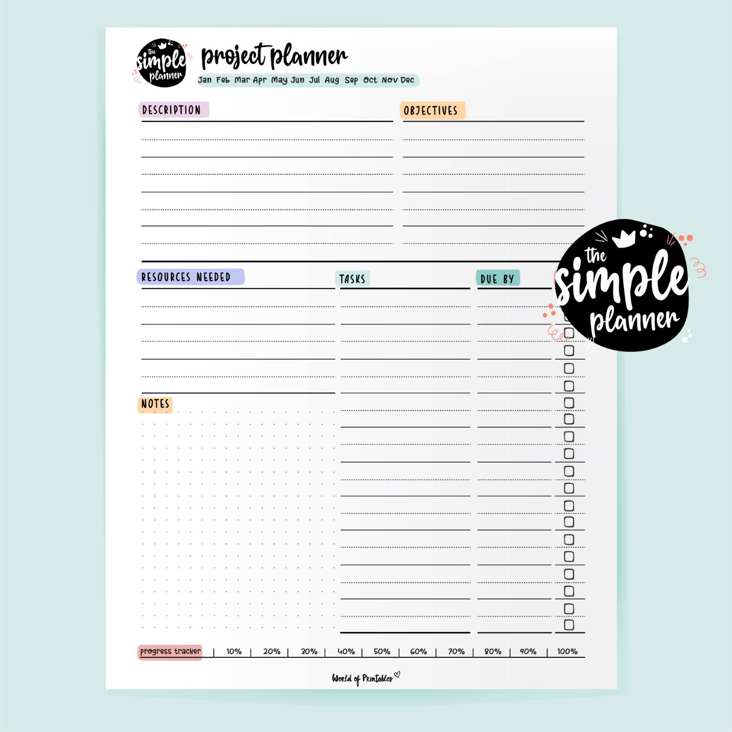 Simple Planner Project Planner