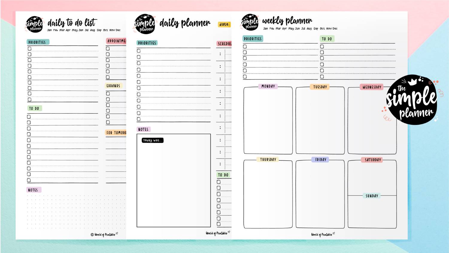 Simple Planner World of Printables