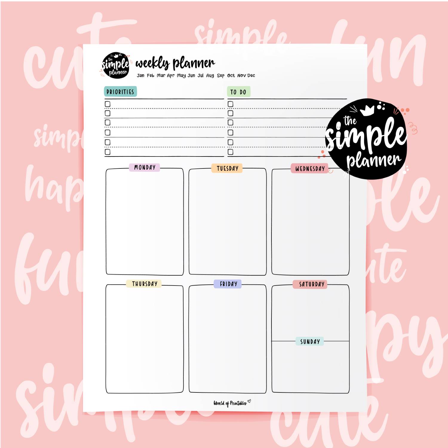 Simple Planner Weekly