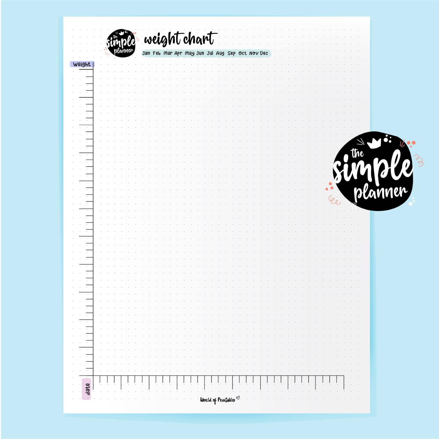 Simple Planner Weight Chart