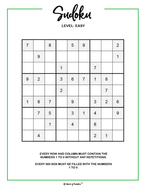 Printable Sudoku - 100+ Puzzles From Easy To Hard - World of Printables