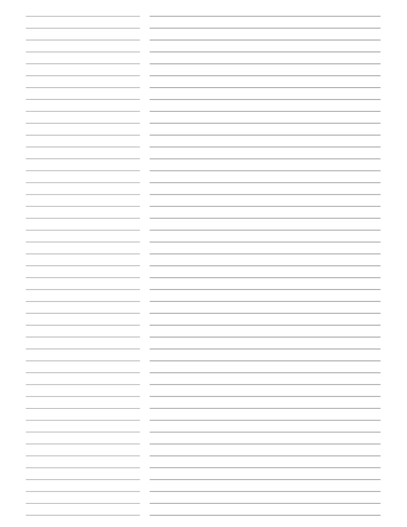 Two Column Printable Lined Paper