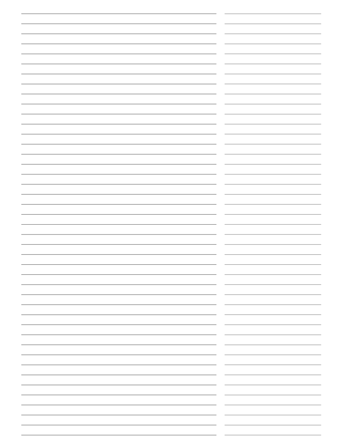 Printable Lined Paper - 36 Template Styles - World of Printables