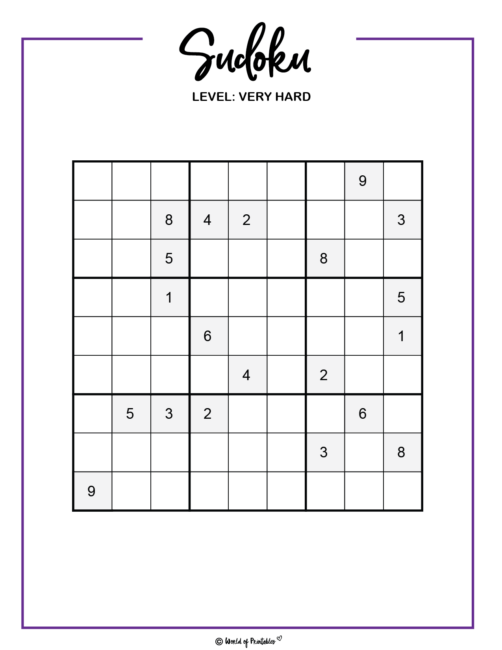 Free Printable Medium Sudoku with the Answer #5270