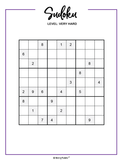 Very Hard Free Sudoku Puzzles