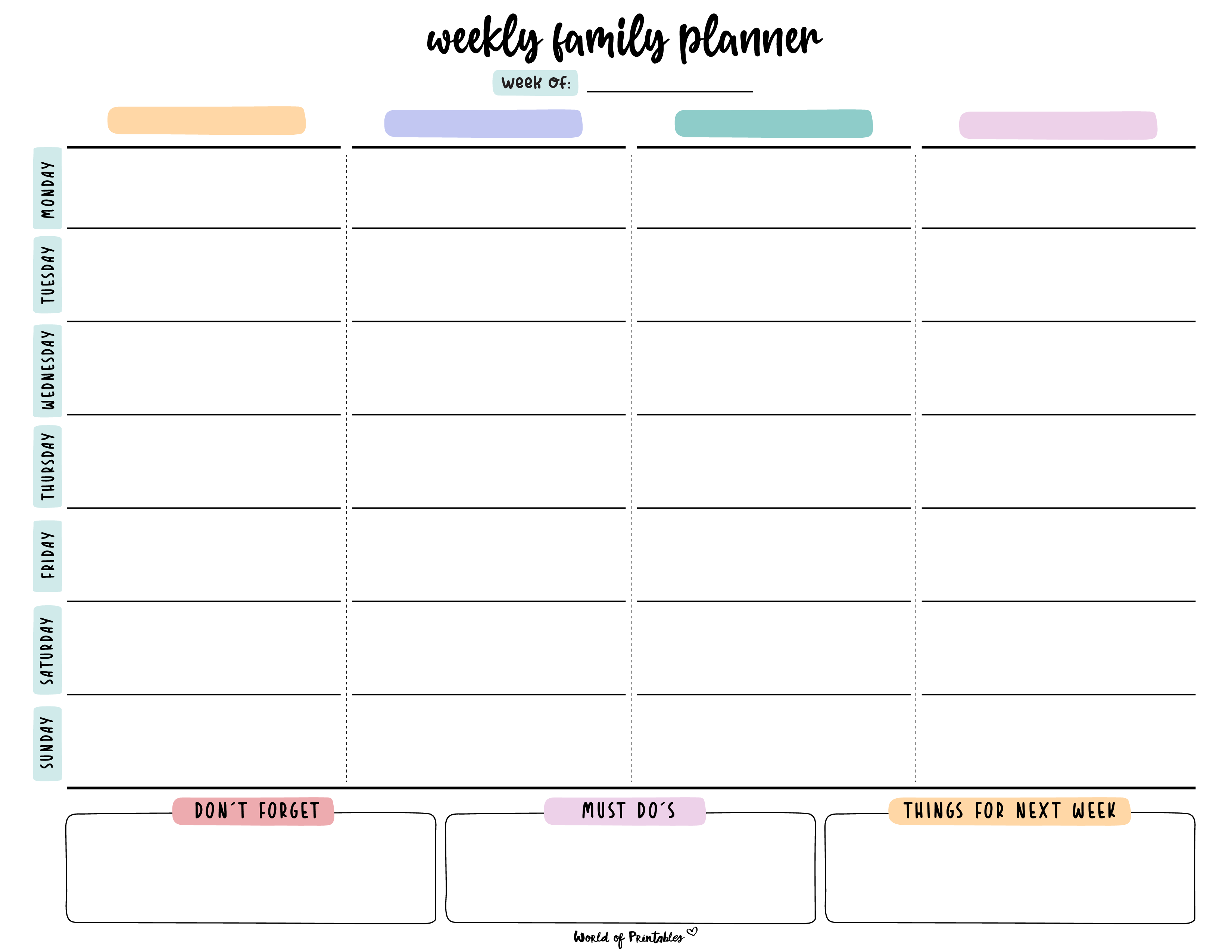 2 Includes A Free Chart Laminated Weekly Planner For All The Family 