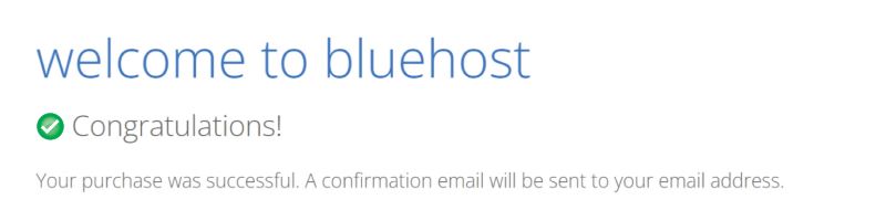 Welcome to bluehost screen