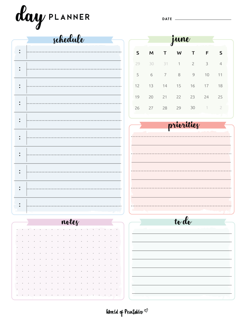 June 2022 Planner Set Free Calendar & Planner Printables World of