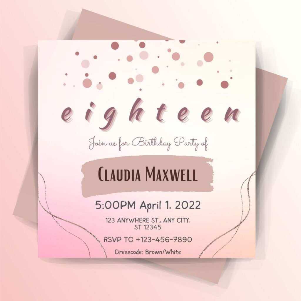 Beige Birthday Party Save The Date Invitation Card