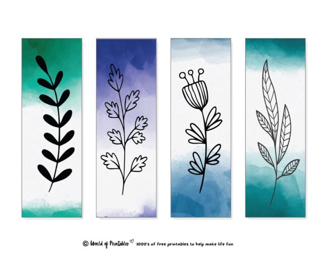 Blue Watercolor Bookmarks