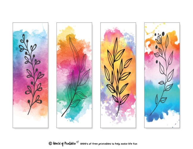 Bold Watercolor Bookmarks