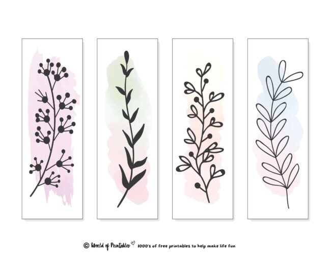 Botanical Aesthetic Watercolor Bookmarks