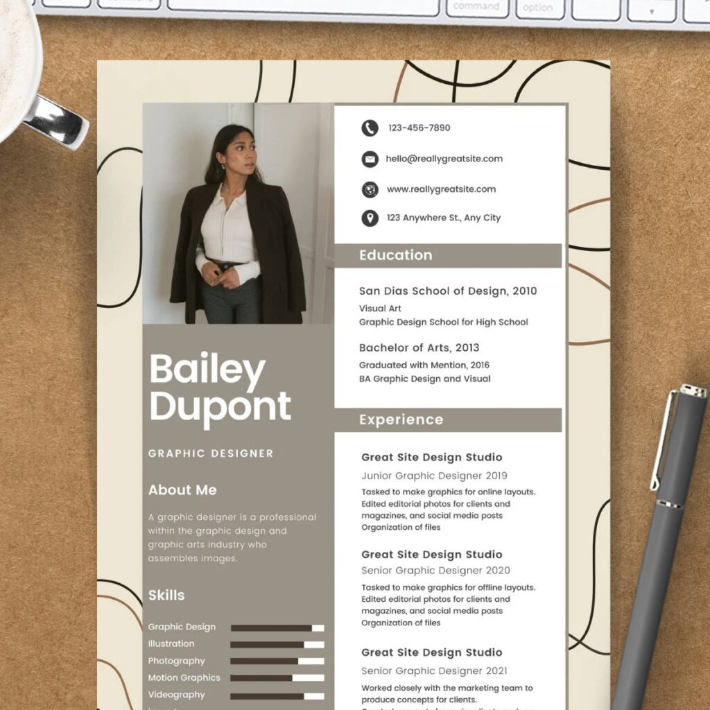 Brown Black Simple Modern CV Resume Template